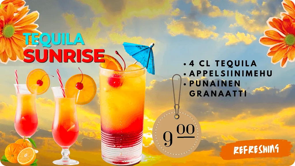 Sunrise tequila cocktail